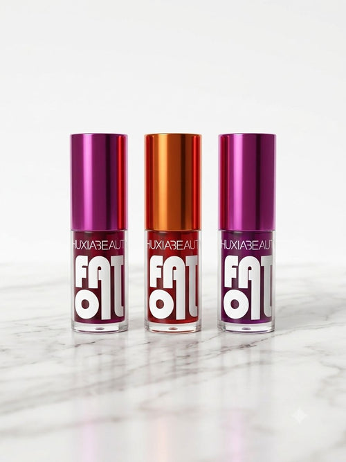 HUXIABEAUTY FAT OIL Lip Gloss Tint — Pack of 3 (Assorted Shades)
