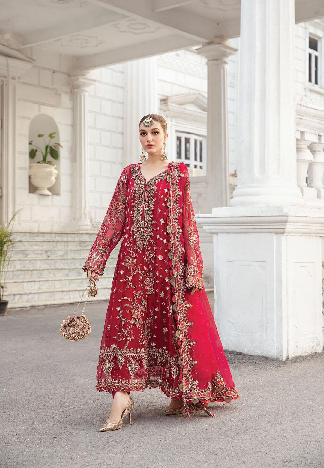 Marai.B Heavy Embroidered Chiffon 3 Piece Suit | Premium | MBC-1098