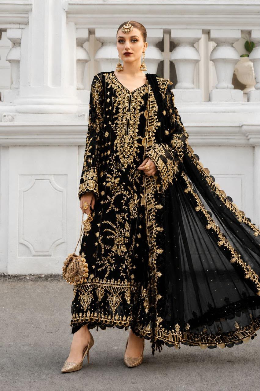Marai.B Heavy Embroidered Chiffon 3 Piece Suit | Premium | MBC-1098