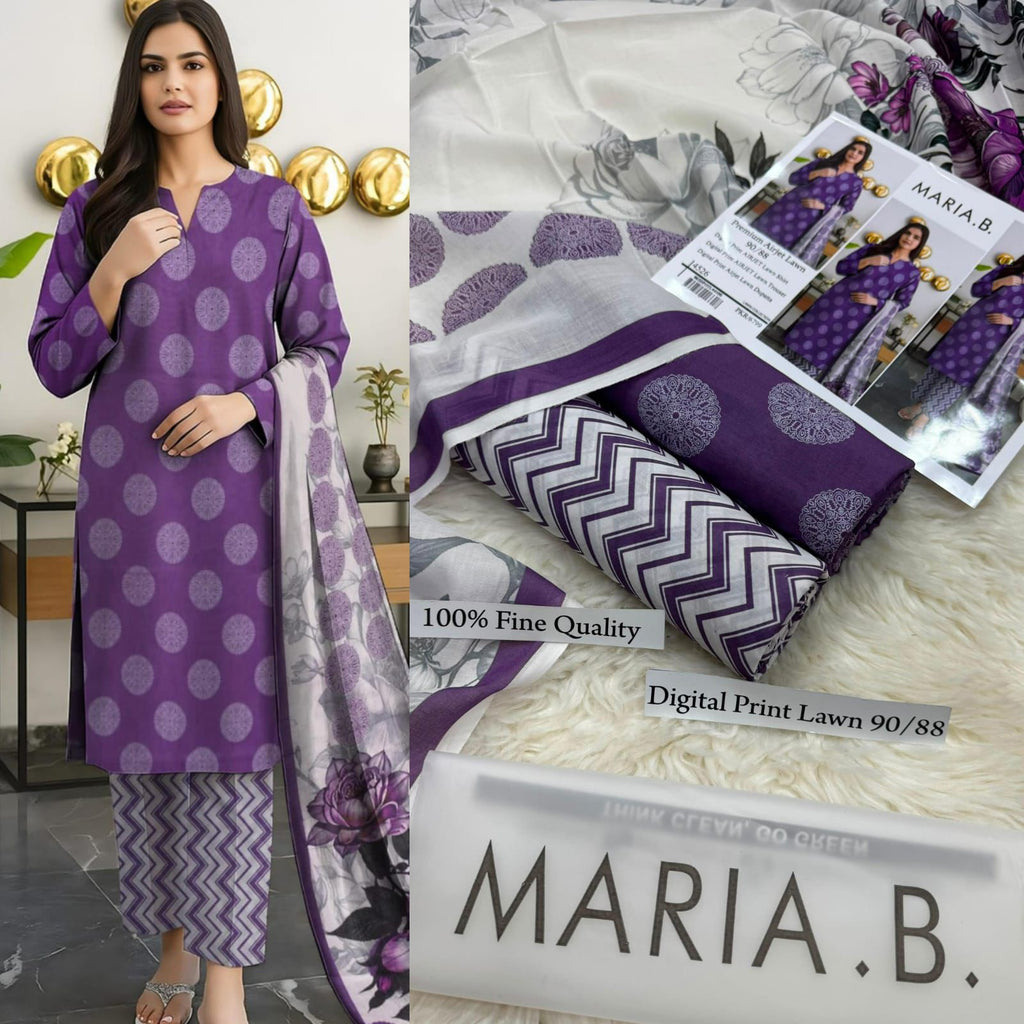 MARIA B PREMIUM DIGITAL PRINT AIRJET LAWN 90/88 VOLUME