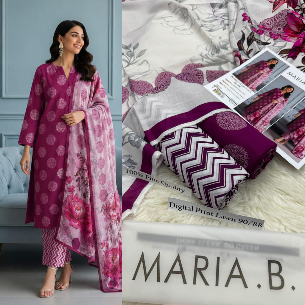 MARIA B PREMIUM DIGITAL PRINT AIRJET LAWN 90/88 VOLUME
