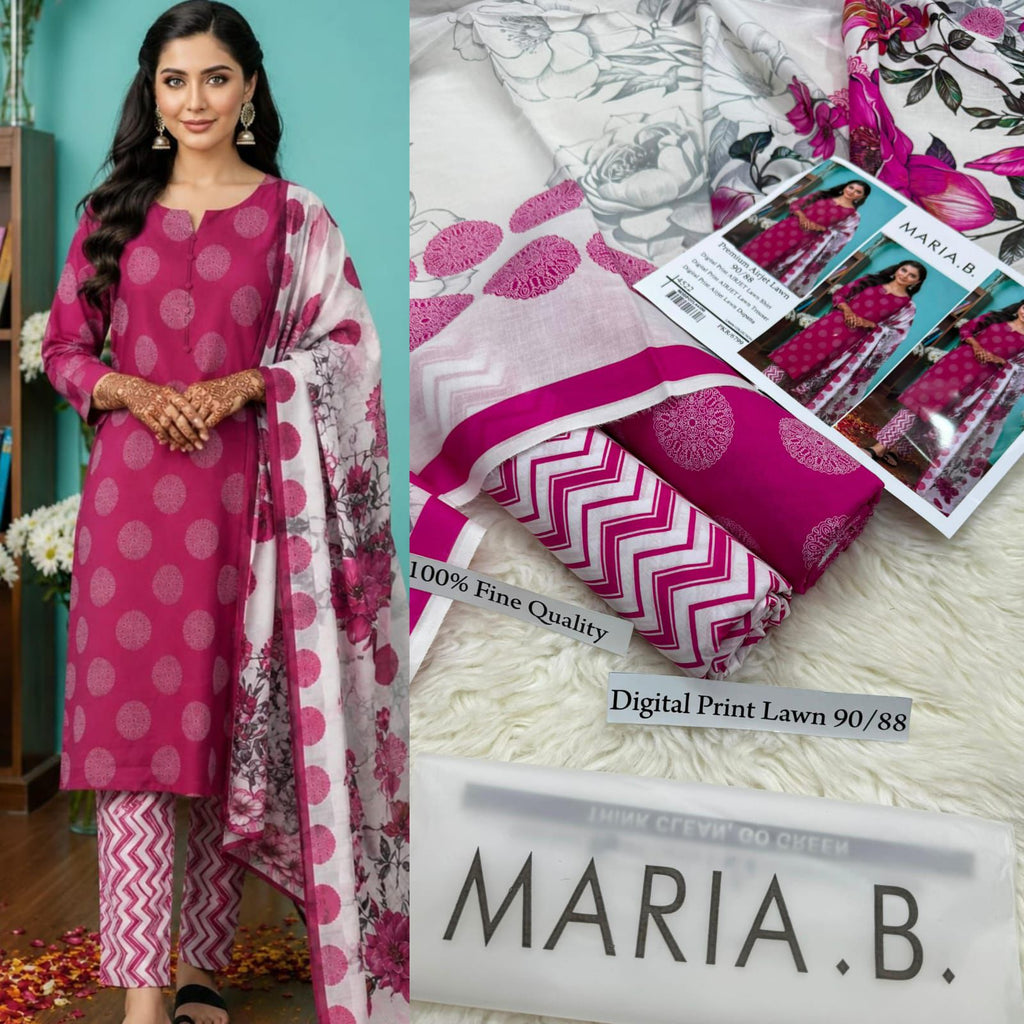MARIA B PREMIUM DIGITAL PRINT AIRJET LAWN 90/88 VOLUME